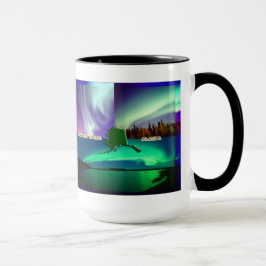 Nordlichter von Alaska Collage Tasse