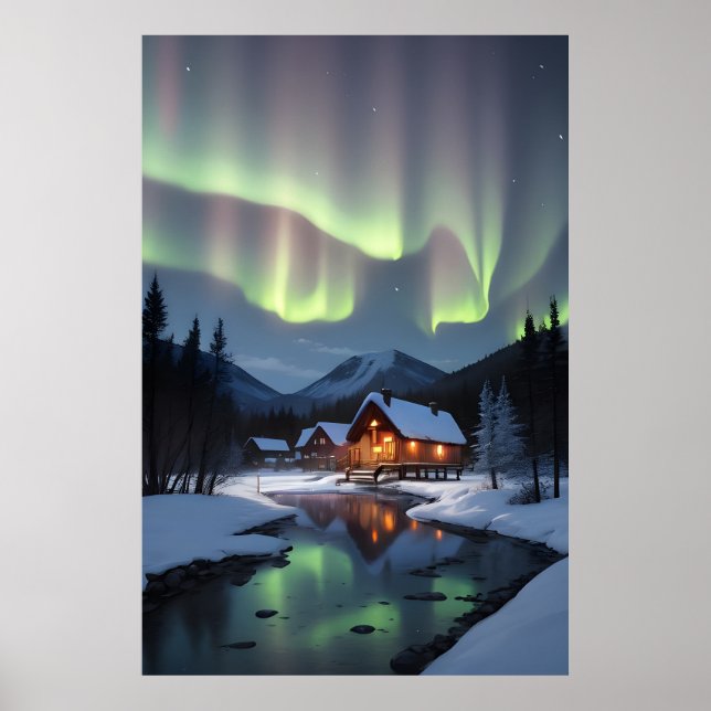 Nordlichtkabine Poster (Vorne)