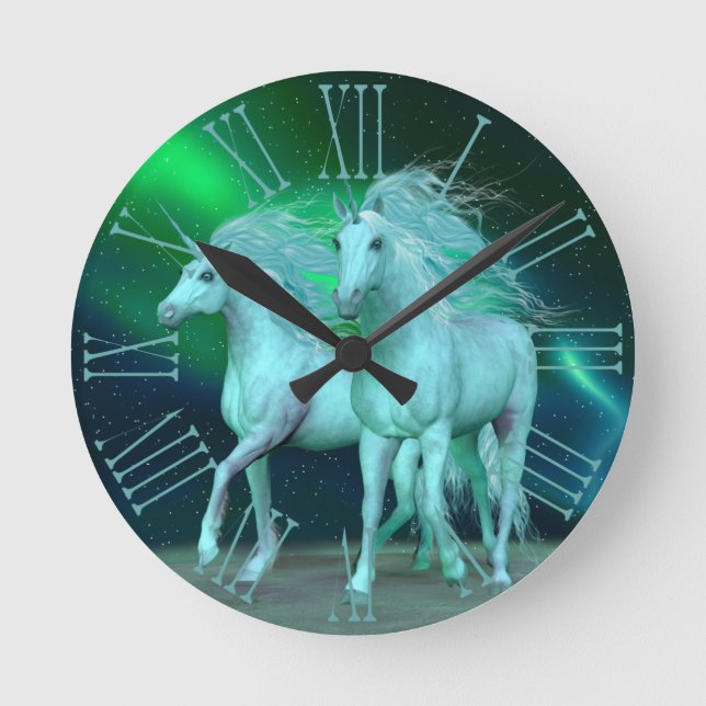 Nordlichtuhr Runde Wanduhr (Vorderseite)