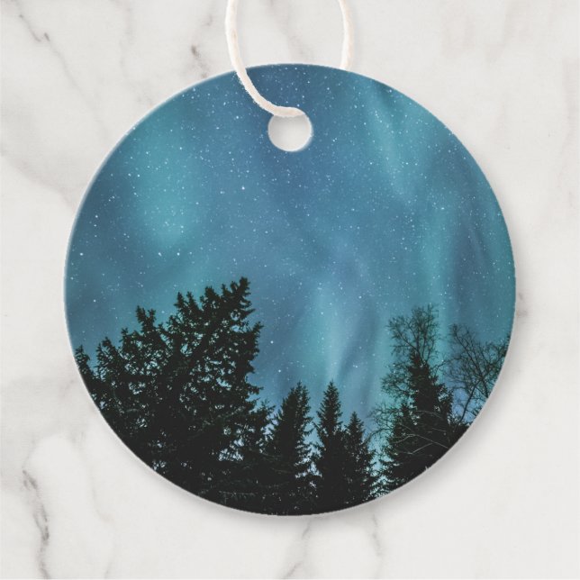 Nordlichtwald Geschenkanhänger (Vorderseite)