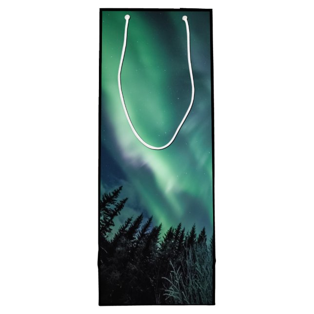 Nordlichtwald Geschenktüte Für Weinflaschen (Rückseite)