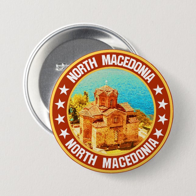 Nordmakedonien Button (Vorne & Hinten)