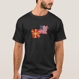 Nordmakedonien USA Mazedonien - Amerikanische Flag T-Shirt