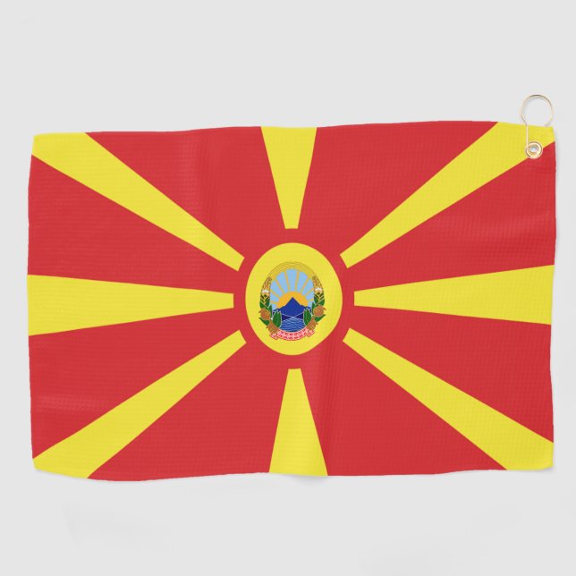 Nordmakedonien-Wappen Golfhandtuch (Horizontal)