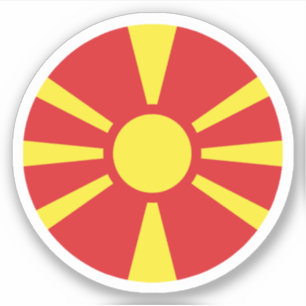 Nordmakedonienflagge Aufkleber