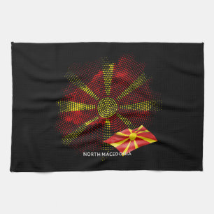 Nordmazedonien-Flagge Geschirrtuch