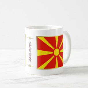 Nordmazedonien-Flagge + Karte Tasse