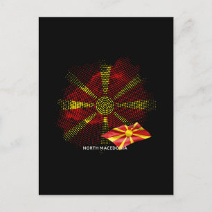 Nordmazedonien-Flagge Postkarte