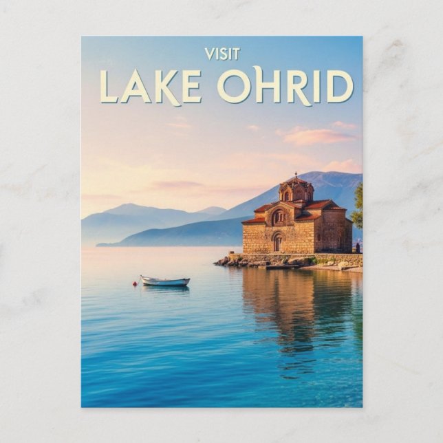 Nordmazedonien Ohridsee Reise Postkarte (Vorderseite)