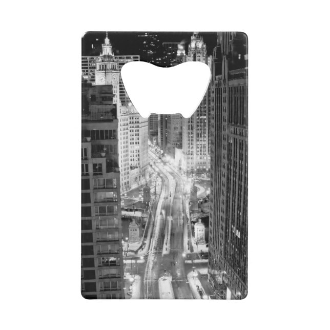 Nordmichigan-Allee in Chicago nach Winter Kreditkarten Flaschenöffner (Vorderseite)