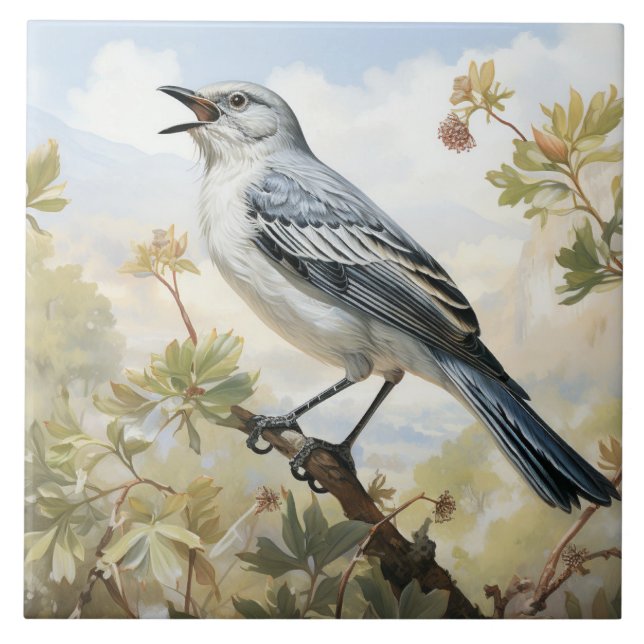 Nordmockingbird, Singvogel Fliese (Vorderseite)