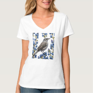 Nordmockingvogel umgeben von Lupinen T-Shirt