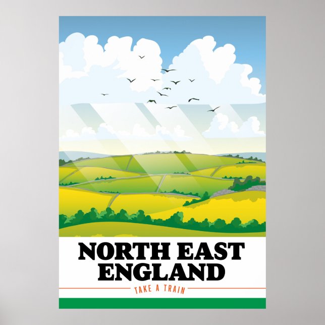 Nordostengland Reiseplakat. Poster (Vorne)