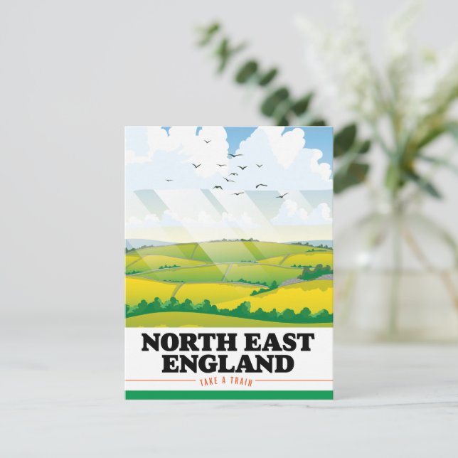 Nordostengland Reiseplakat. Postkarte (Stehend Vorderseite)