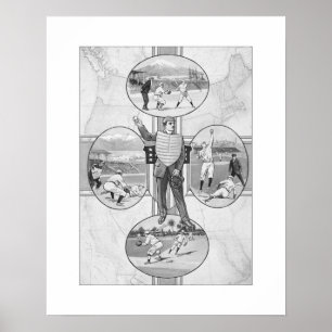 Nordostsüdwestbaseball, Kunst-Druck Poster