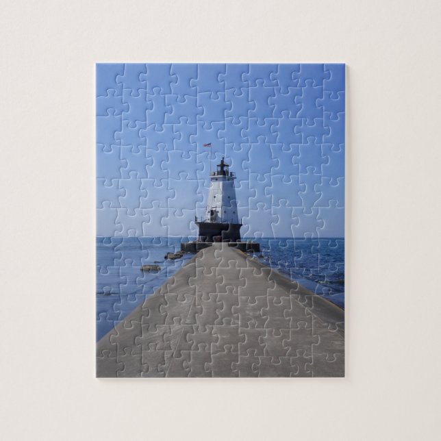 Nordpier-Leuchtturm, Ludington MI Puzzle (Vertikal)