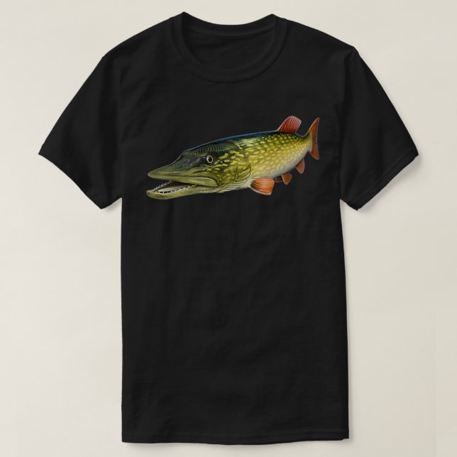 Nordpike-Fischerei T-Shirt (Design vorne)