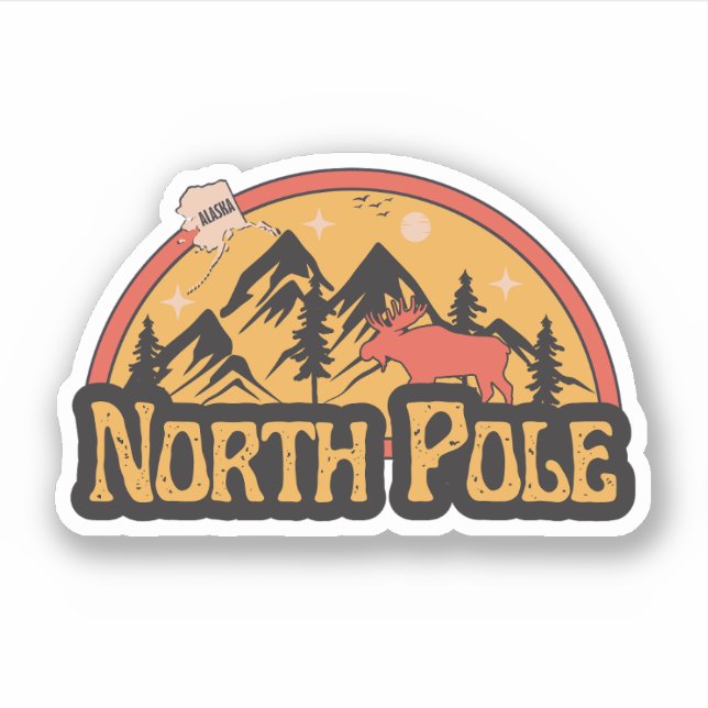Nordpol, Alaska-Aufkleber Aufkleber (Vorderseite)
