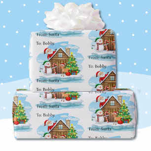 Nordpol aus dem Namen des Weihnachtsmannes Kind hi Geschenkpapier