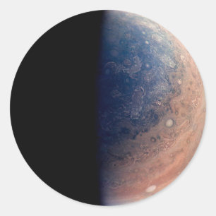 Nordpol des Jupiter-Bildes aus Juno Runder Aufkleber