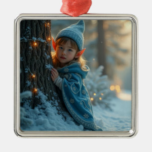 Nordpol-Elf im Winter Ornament Aus Metall