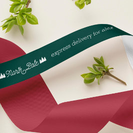 Nordpol Express Lieferung mit Namen | Weihnachten Satinband