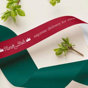 Nordpol Express Lieferung mit Namen Weihnachten Satinband