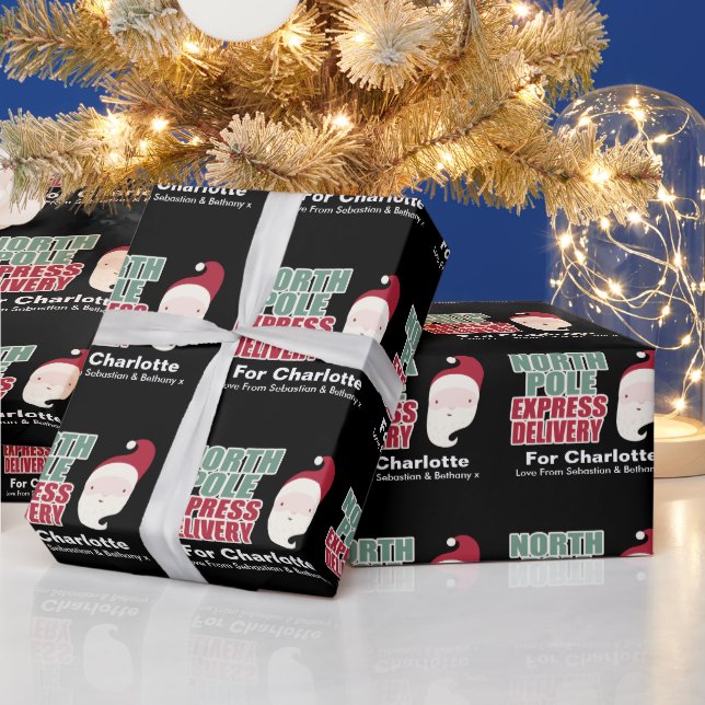 Nordpol Express Lieferung Personalisiert Santa Geschenkpapier (Feiertage)