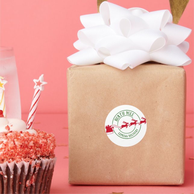 Nordpol-Express-Lieferung Runder Aufkleber (Party)