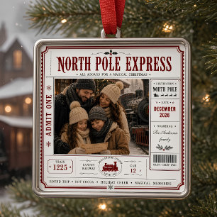 Nordpol-Express personalisiertes Familienfoto Ornament Aus Metall