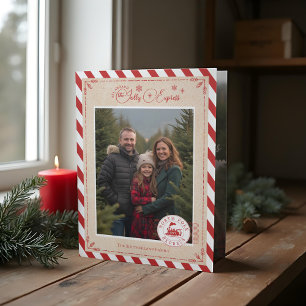 Nordpol Express Zug Ticket Weihnachts-Fotos Dreifach Gefaltete Urlaubskarte