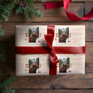 Nordpol-Express-Zugticket Weihnachtsfoto Geschenkpapier