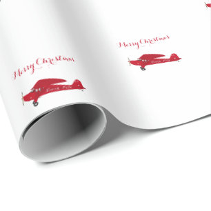 Nordpol-Flugzeug-Weihnachtspapier Geschenkpapier