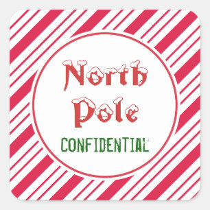 Nordpol-Geheim-Sticker Quadratischer Aufkleber