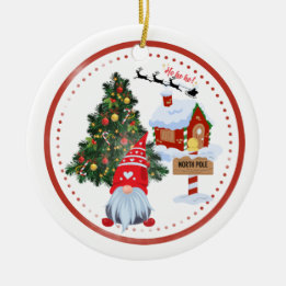 Nordpol-Gnom-Weihnachten Keramik Ornament
