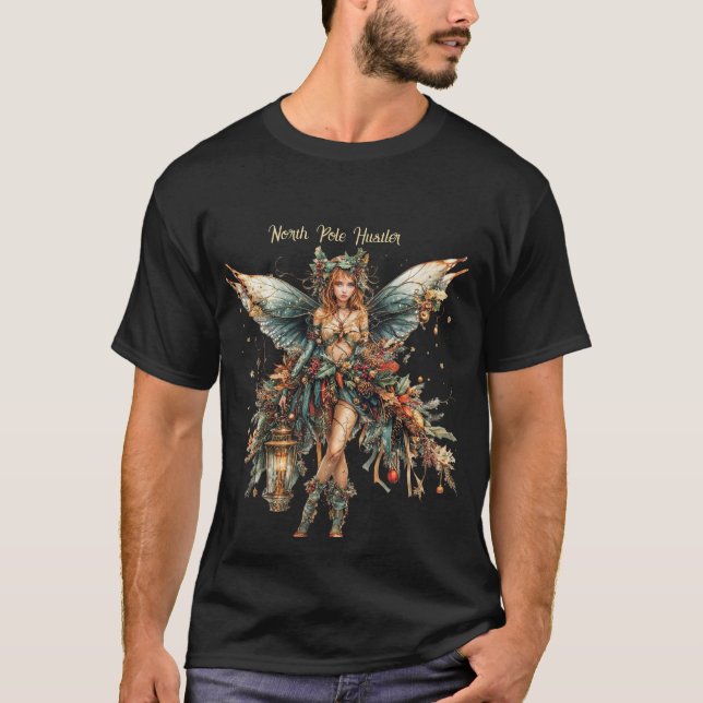 Nordpol Hustler. Fantasy Fairy mit Lattern T-Shirt (Vorderseite)