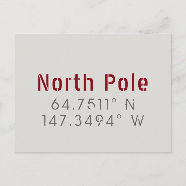 Nordpol Längengrad Latitude Postkarte (Vorderseite)