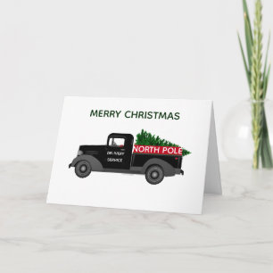 Nordpol-Lieferung Vintage-LKW Weihnachtskarte Karte