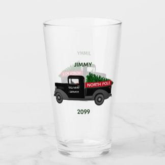 Nordpol Lieferwagen - Frohe Weihnachten Glas