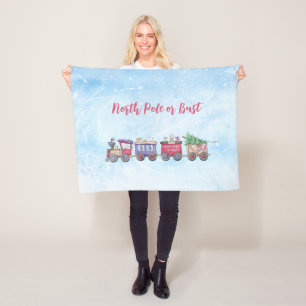 Nordpol oder Bust Christmas Locomotive Custom Fleecedecke