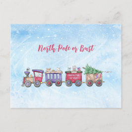 Nordpol oder Bust Christmas Locomotive Custom Postkarte