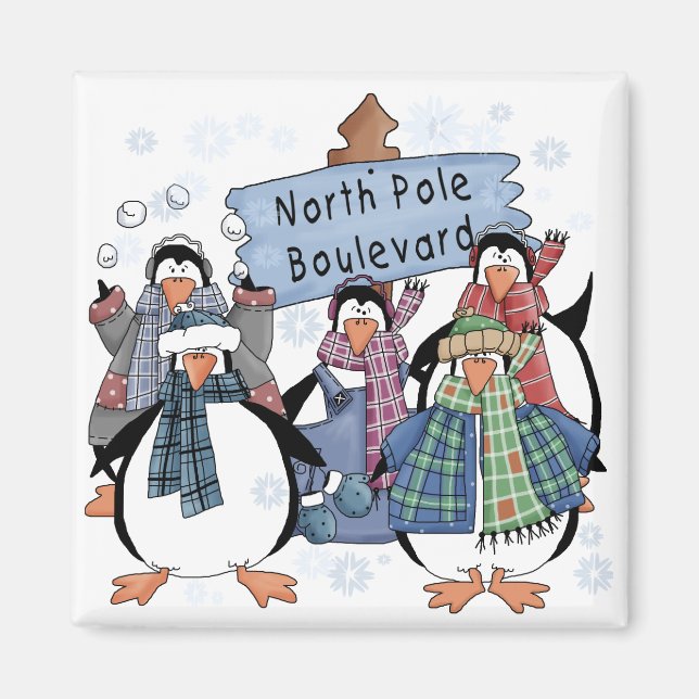 Nordpol Pinguine - Hemden und Geschenke Magnet (Vorne)
