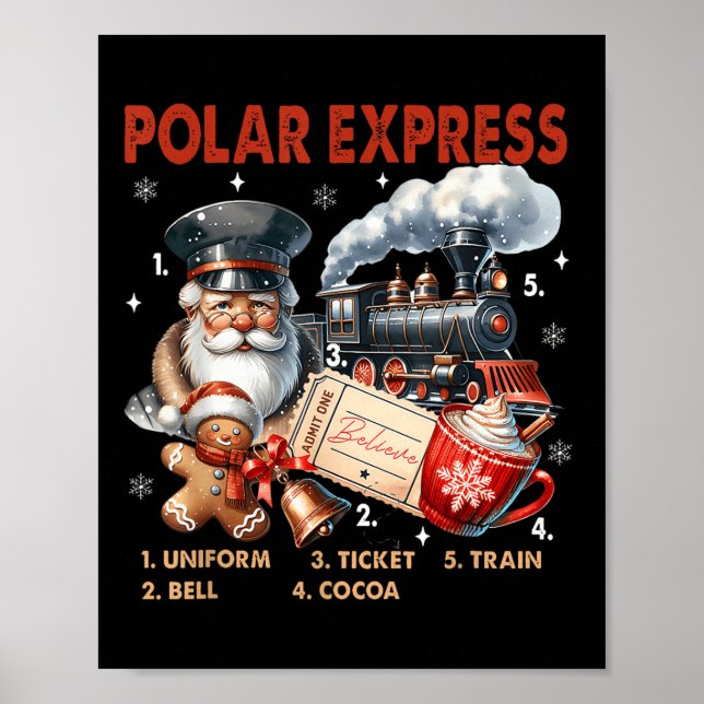 Nordpol Polar Express Alle Ausländer glauben Zug Poster (Vorne)