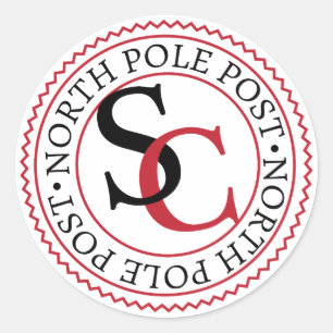 Nordpol Post Santa Claus Runder Aufkleber