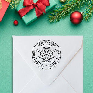 Nordpol Post Snowflake Santa Briefmarke Gummistempel