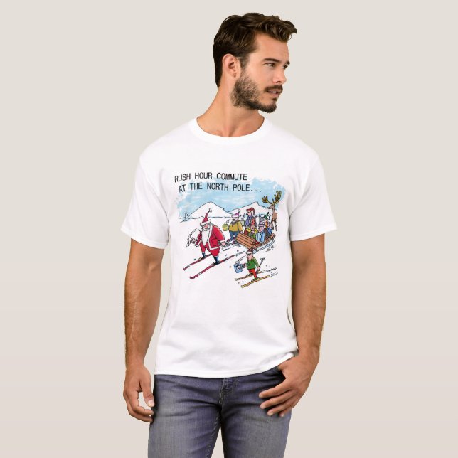 Nordpol Rush Hour weißes T-Shirt (Vorne ganz)