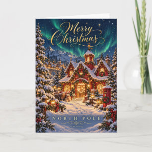 Nordpol Santa Postamt Frohe Weihnachtskarte Feiertagskarte