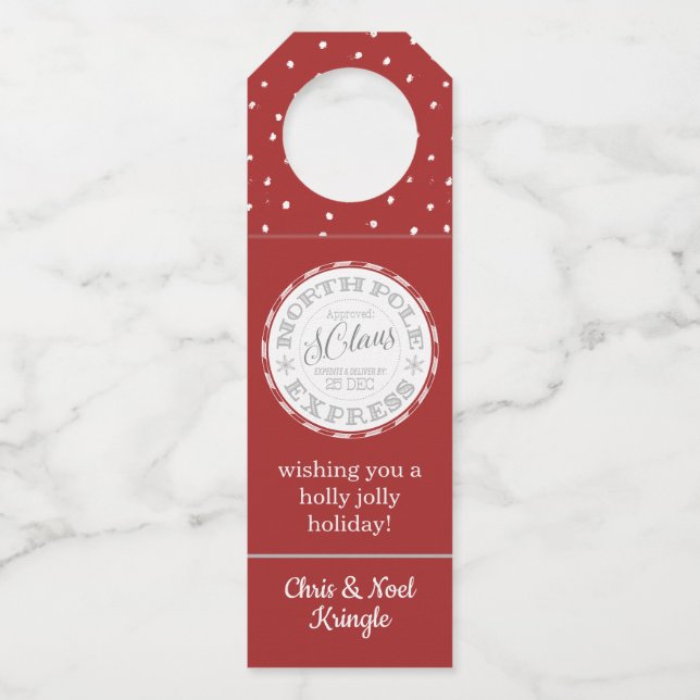 Nordpol | Santa Siegel | Funny Flaschenanhänger (Vorderseite)