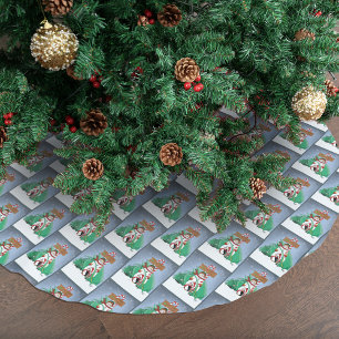 Nordpol Schneemann Drache Pinguin Weihnachten Polyester Weihnachtsbaumdecke