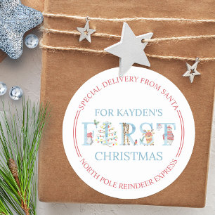 Nordpol Sonderlieferung Niedlich Erste Weihnachtsf Runder Aufkleber